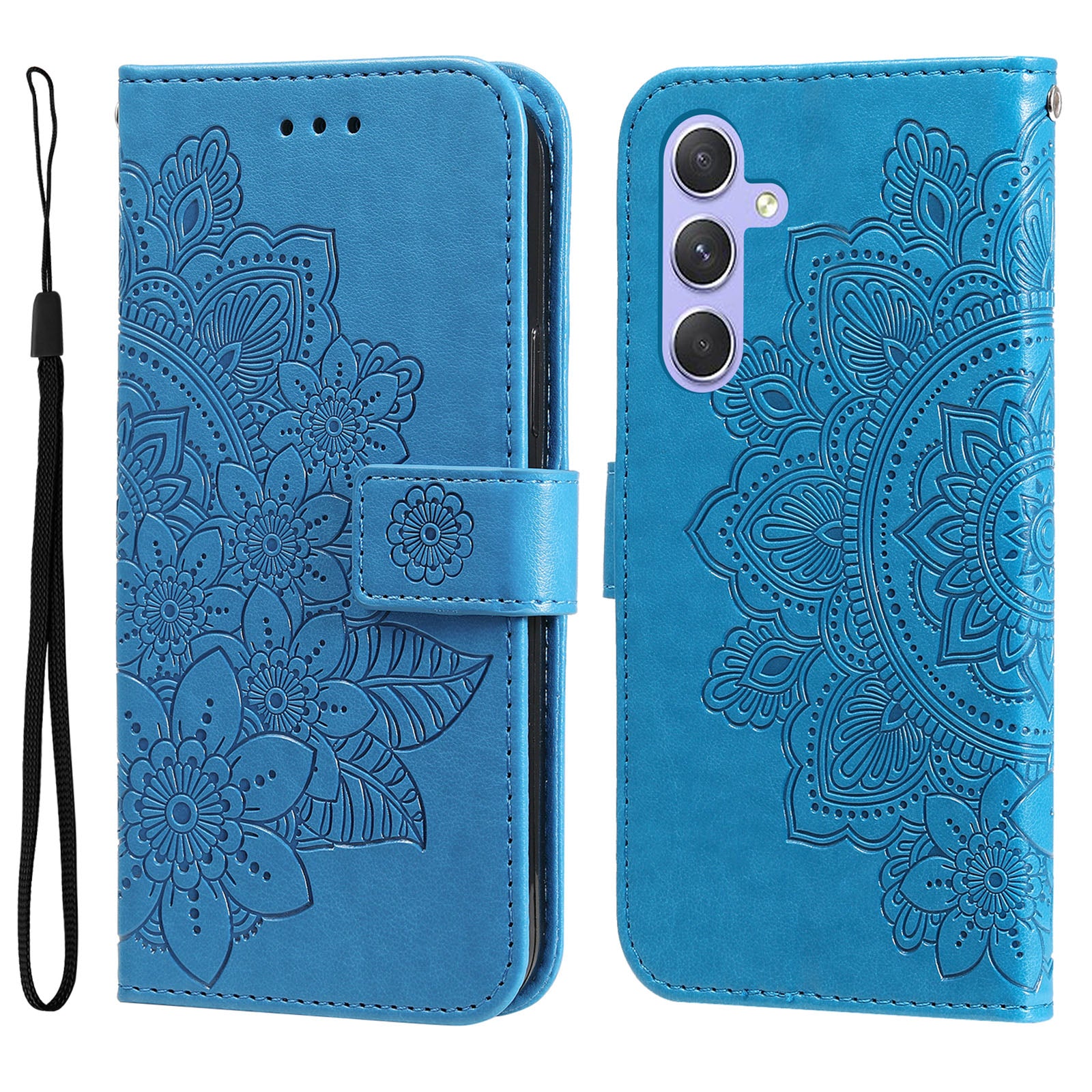 For Samsung Galaxy M54 5G / F54 5G Flower Imprinted Leather Wallet Case Stand Flip Protective Phone Cover For Samsung Galaxy M54 5G / F54 5G Flower Imprinted Leather Wallet Case Stand Flip Protective Phone Cover